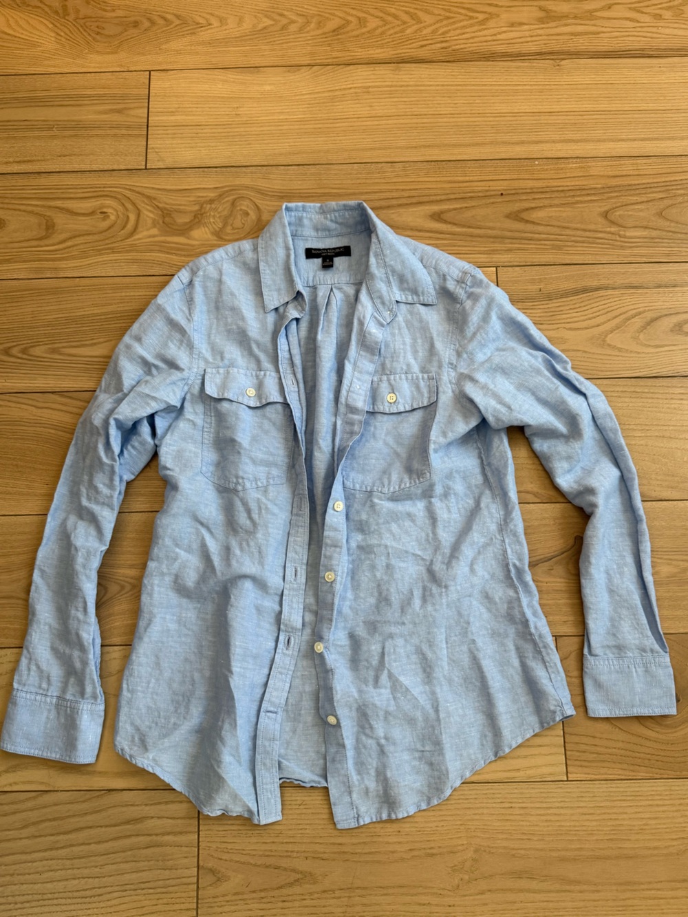 Banana Republic Light Blue Linen Button-Down Shirt